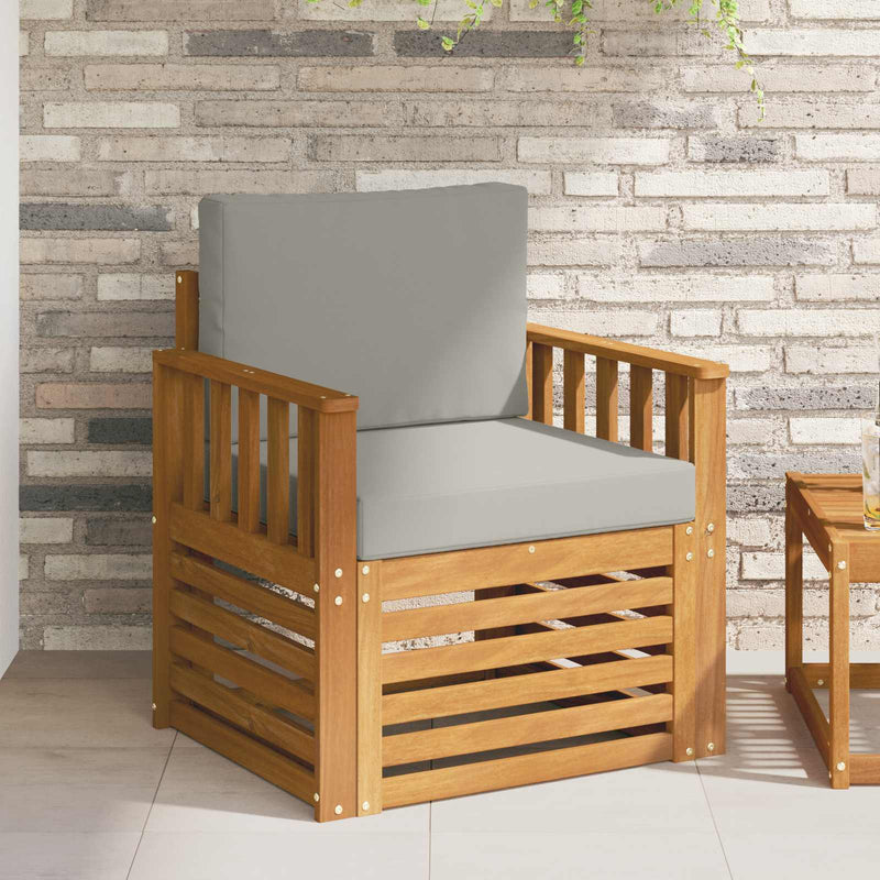 Set de canapele de exterior Lemn de acacia solid și poliester