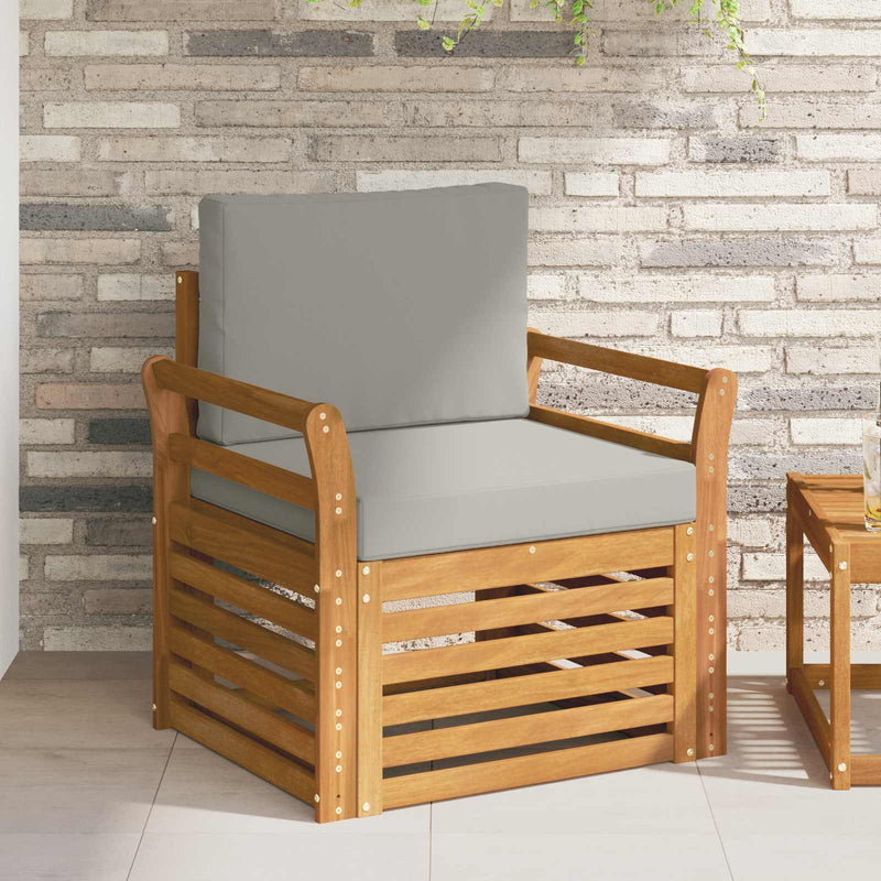 Set de canapele de exterior Lemn de acacia solid și poliester