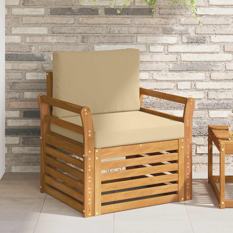 Set de canapele de exterior Lemn de acacia solid și poliester