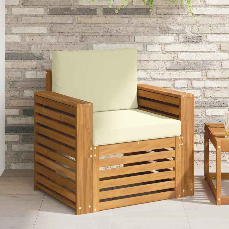 Set de canapele de exterior Lemn de acacia solid și poliester