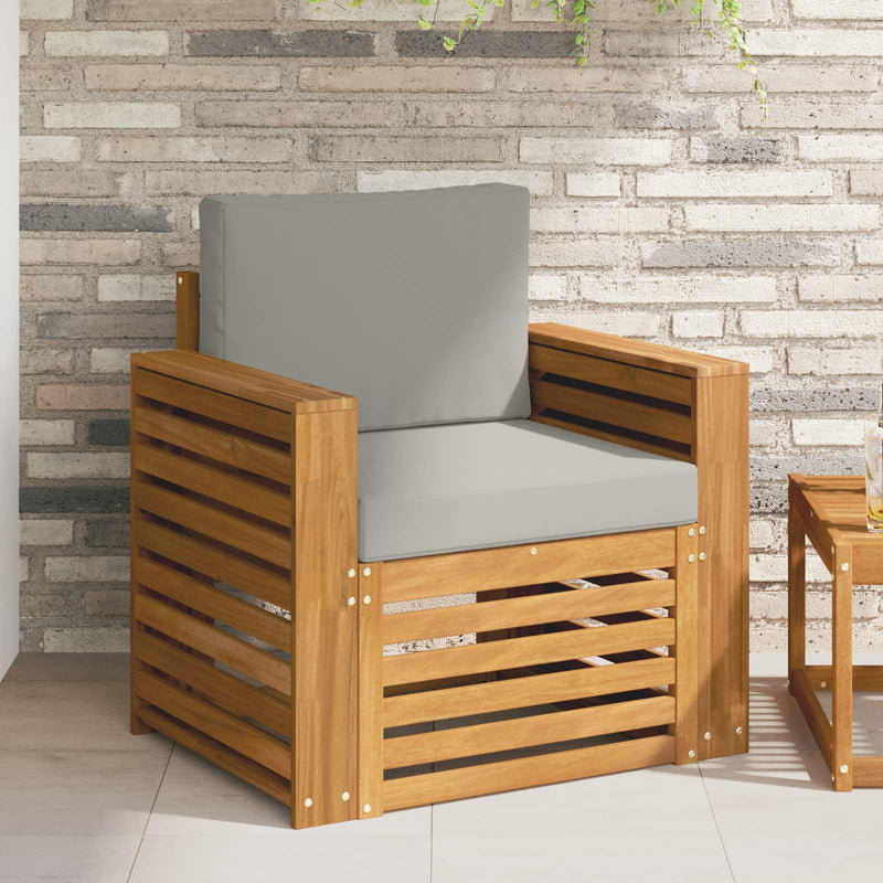 Set de canapele de exterior Lemn de acacia solid și poliester