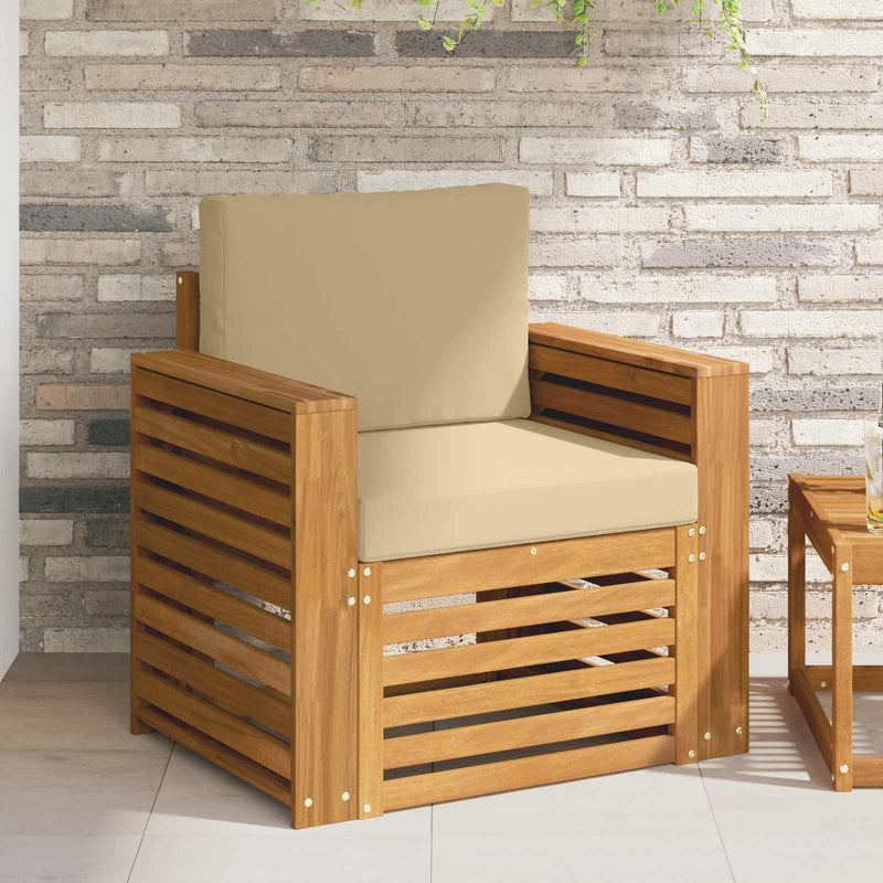 Set de canapele de exterior Lemn de acacia solid și poliester