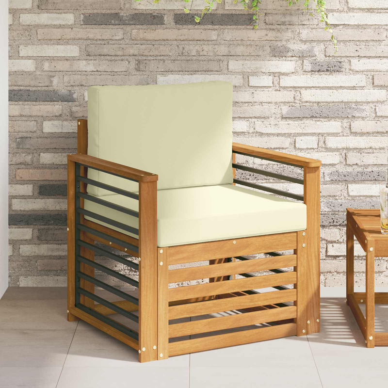 Set de canapele de exterior Lemn de acacia solid și poliester
