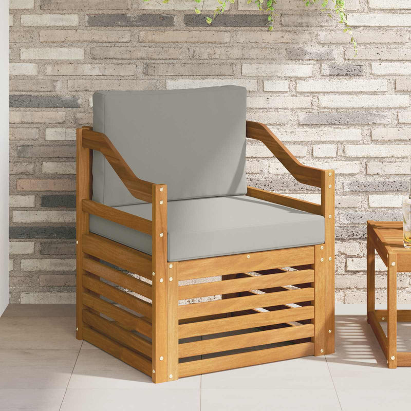 Set de canapele de exterior Lemn de acacia solid și poliester
