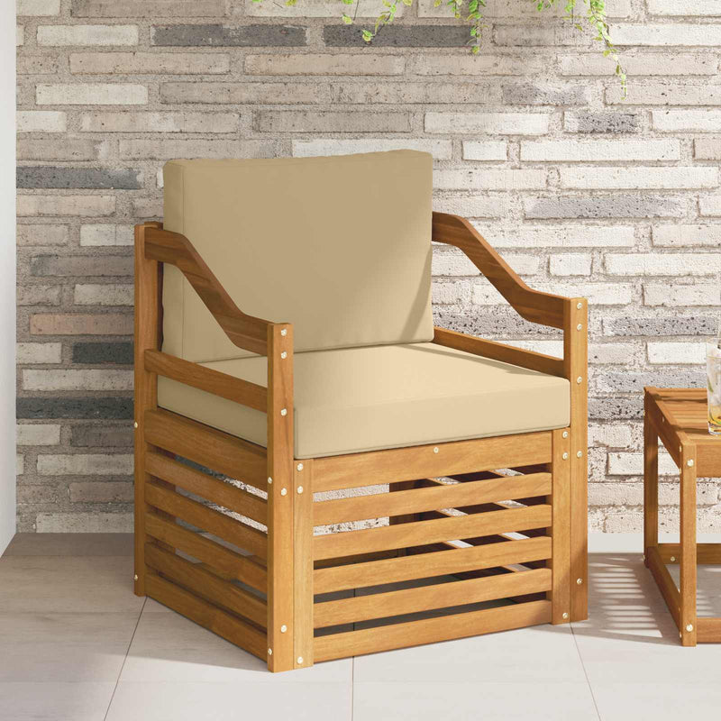 Set de canapele de exterior Lemn de acacia solid și poliester