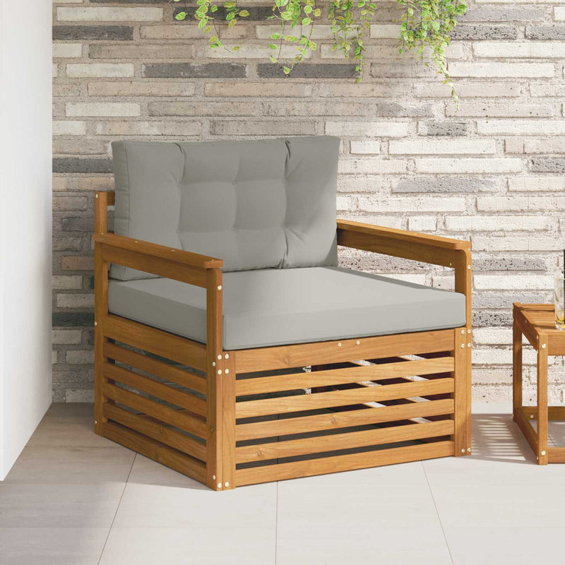 Canapea de exterior Lemn de acacia solid și poliester