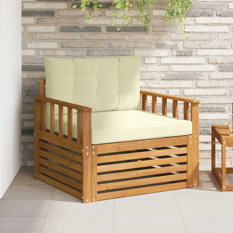Canapea de exterior Lemn de acacia solid și poliester