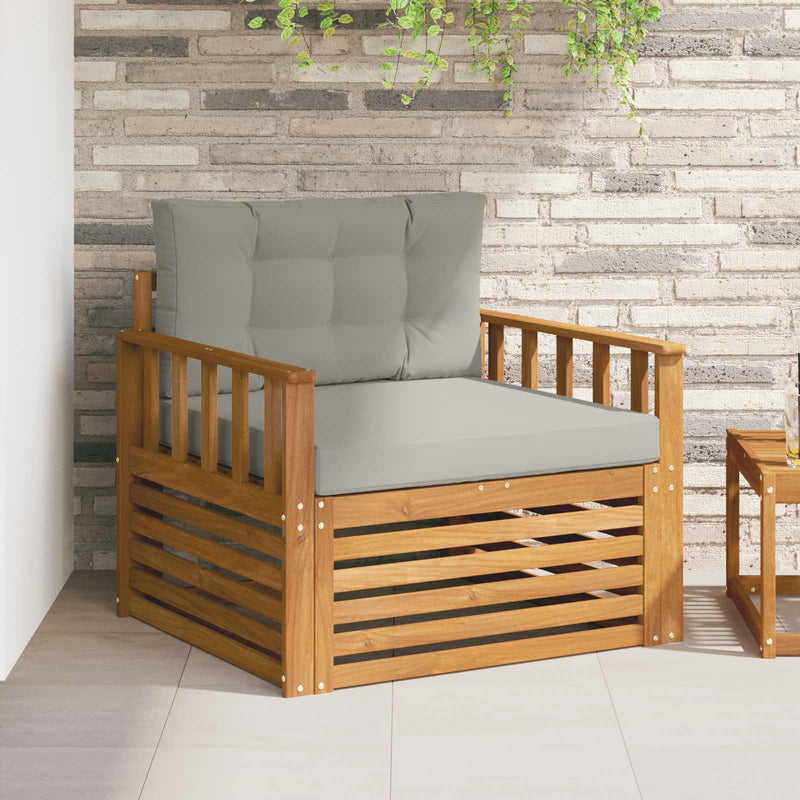 Canapea de exterior Lemn de acacia solid și poliester
