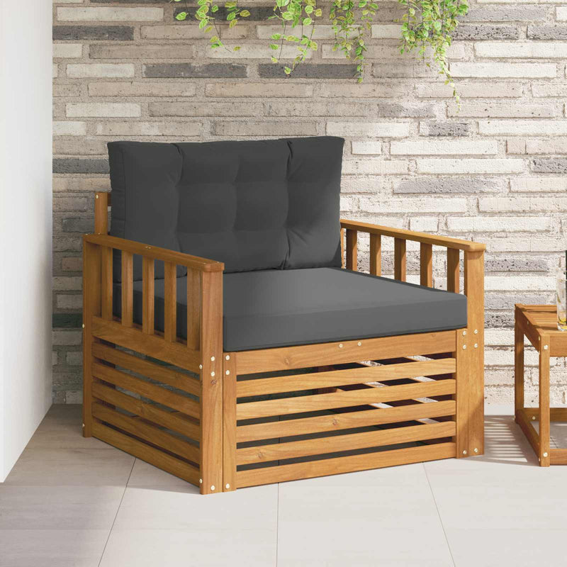 Canapea de exterior Lemn de acacia solid și poliester