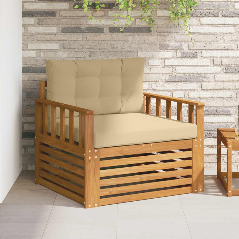 Canapea de exterior Lemn de acacia solid și poliester