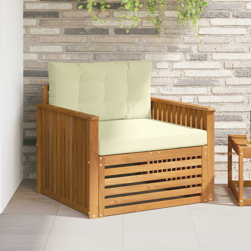Canapea de exterior Lemn de acacia solid și poliester