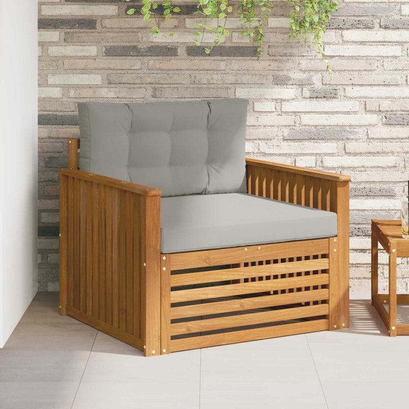 Canapea de exterior Lemn de acacia solid și poliester