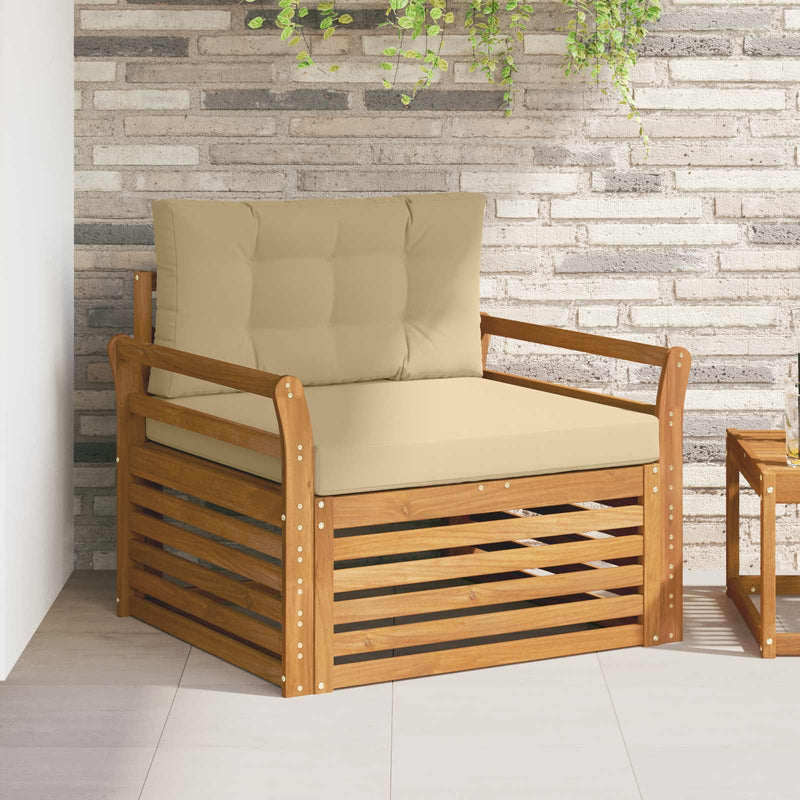 Canapea de exterior Lemn de acacia solid și poliester