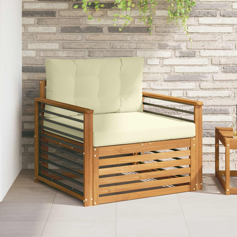 Canapea de exterior Lemn de acacia solid și poliester