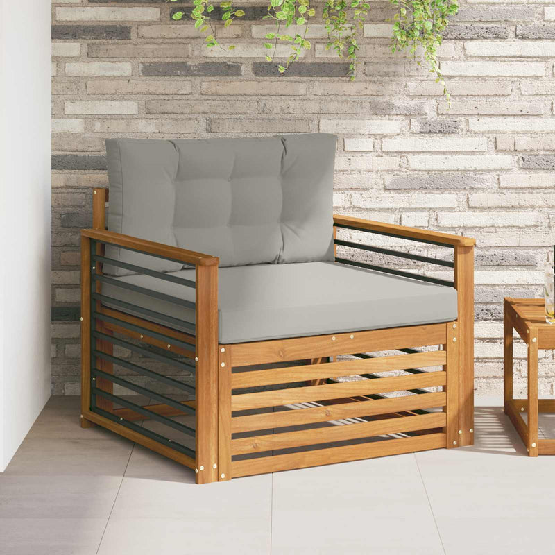 Canapea de exterior Lemn de acacia solid și poliester
