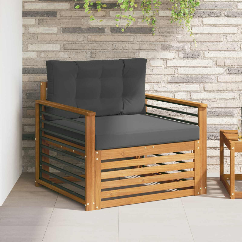 Canapea de exterior Lemn de acacia solid și poliester