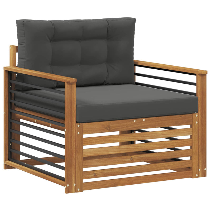Canapea de exterior Lemn de acacia solid și poliester