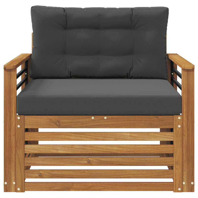 Canapea de exterior Lemn de acacia solid și poliester