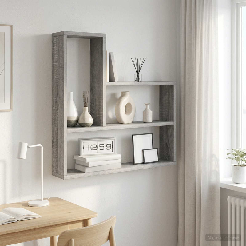 Raft de perete Sonoma gri 60 x 11 x 60 cm Lemn prelucrat
