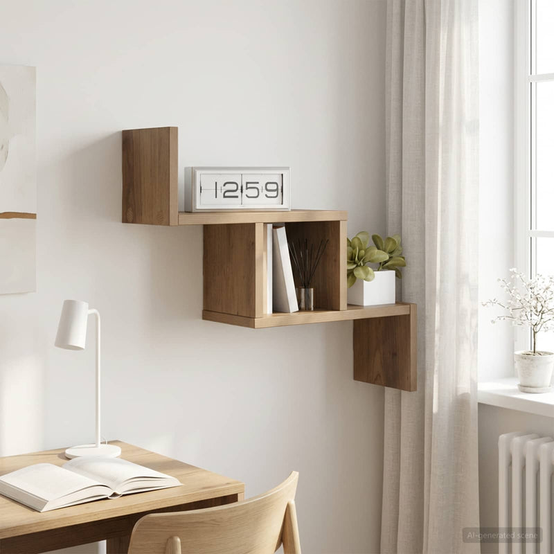 Raft de perete Stejar Artizanal 48 x 15 x 42 cm Lemn prelucrat