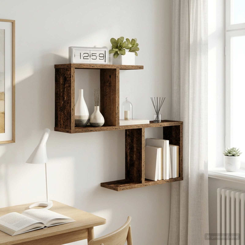 Raft de perete Lemn vechi 60 x 12 x 50,5 cm Lemn prelucrat