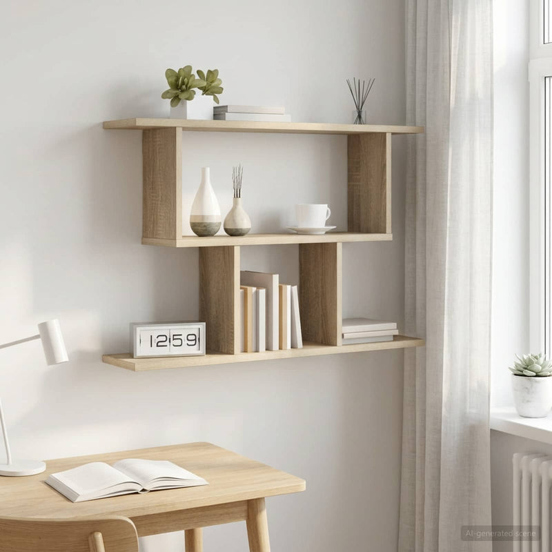 Raft de perete Stejar Sonoma 80 x 15 x 50,5 cm Lemn prelucrat