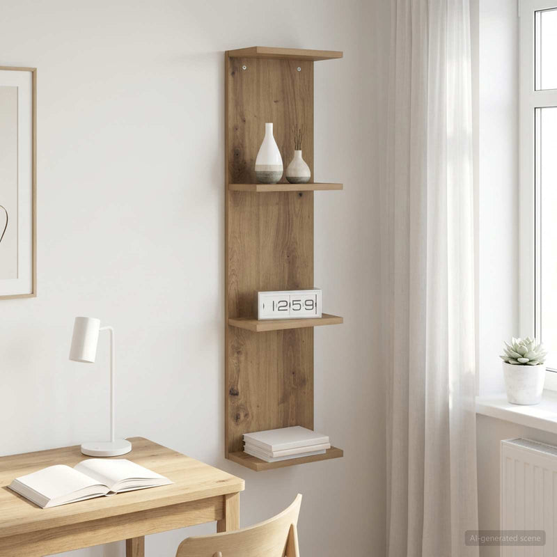 Raft de perete Stejar Artizanal 25 x 15 x 100 cm Lemn prelucrat