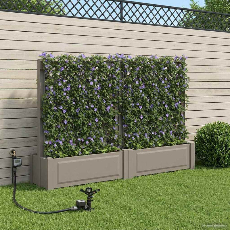 Ghiveci mare cu trellis 2 buc. PP Gri