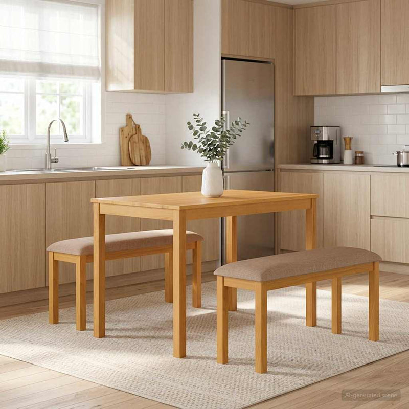 Bancă de Dining 95 x 32 x 45 cm Lemn de stejar masiv Gri