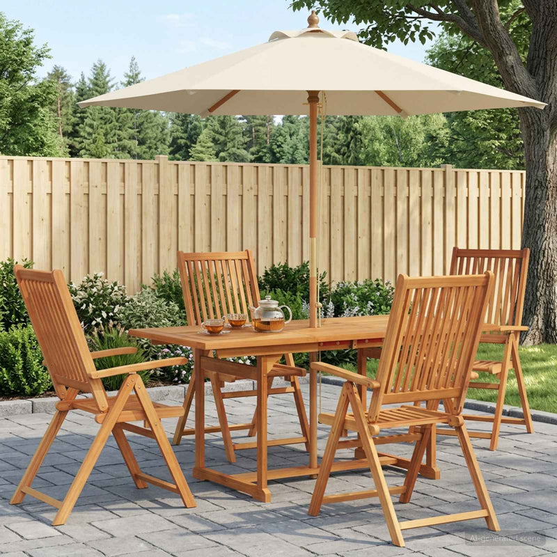 Set de dining pentru exterior cu umbrelă 6 buc.