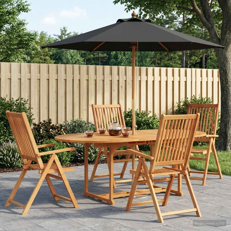 Set de dining pentru exterior cu parasolar 6 buc.