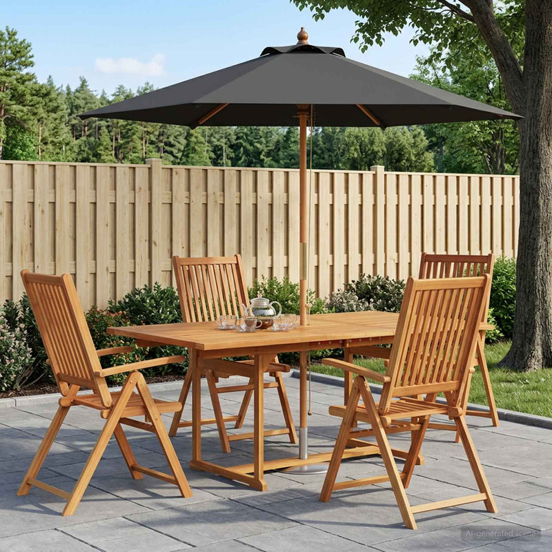Set de dining pentru exterior cu parasolar 6 buc.
