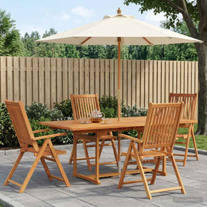 Set de dining pentru exterior cu parasolar 6 buc.