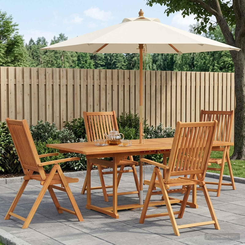 Set de dining pentru exterior cu parasolar 6 buc.