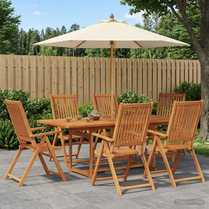Set de dining pentru exterior cu parasolar 8 buc.