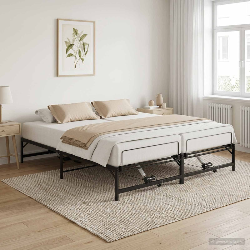 Cadru Electric Ajustabil pentru Pat Negru 96 x 200 cm Oțel