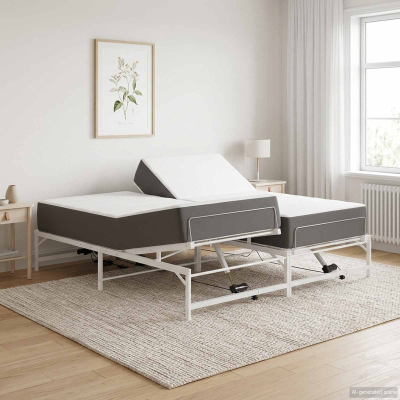 Cadru Electric Ajustabil pentru Pat Alb 180 x 200 cm Oțel