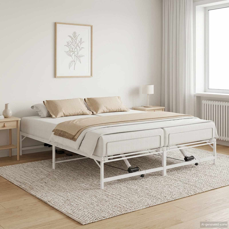 Cadru Electric Ajustabil pentru Pat Alb 180 x 200 cm Oțel