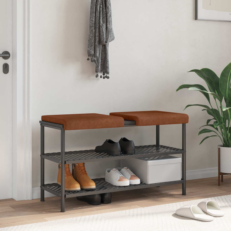 Perna pentru bancă 2 buc. Piele artificială Maro Adâncime 35 cm