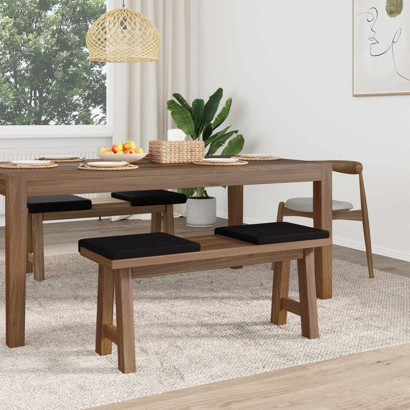 Perna pentru bancă 4 buc. Microfibră Negru Adâncime 35 cm