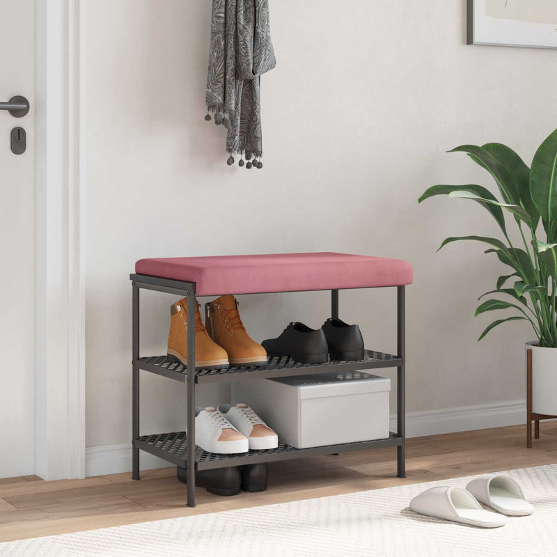 Perna pentru bancă Catifea Roz Adâncime 35 cm
