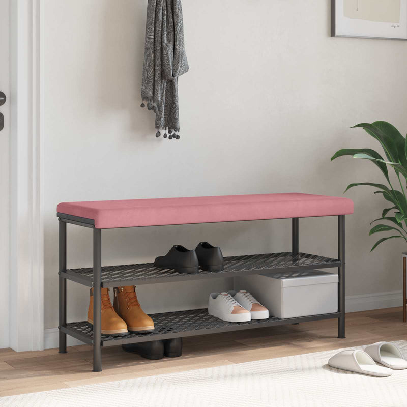 Perna pentru bancă Catifea Roz Adâncime 35 cm
