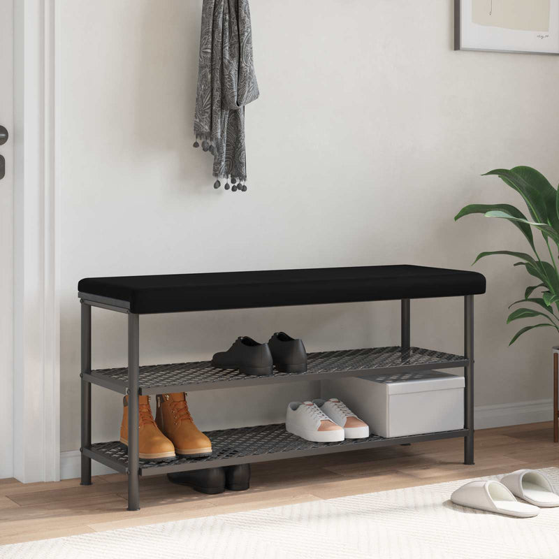 Perna pentru bancă Catifea Negru Adâncime 35 cm
