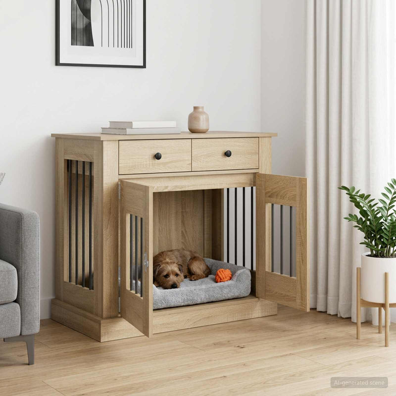 Mobilă pentru cușcă de câine Stejar Sonoma 90 x 47,5 x 80 cm