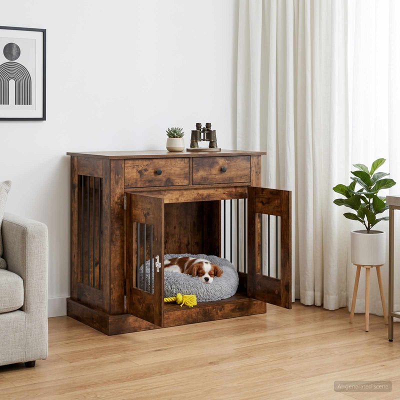 Mobilă pentru cușcă de câine Stejar fumuriu 90 x 47,5 x 80 cm