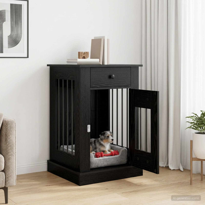Mobilă pentru cușcă de câine Stejar Negru 50 x 47,5 x 80 cm