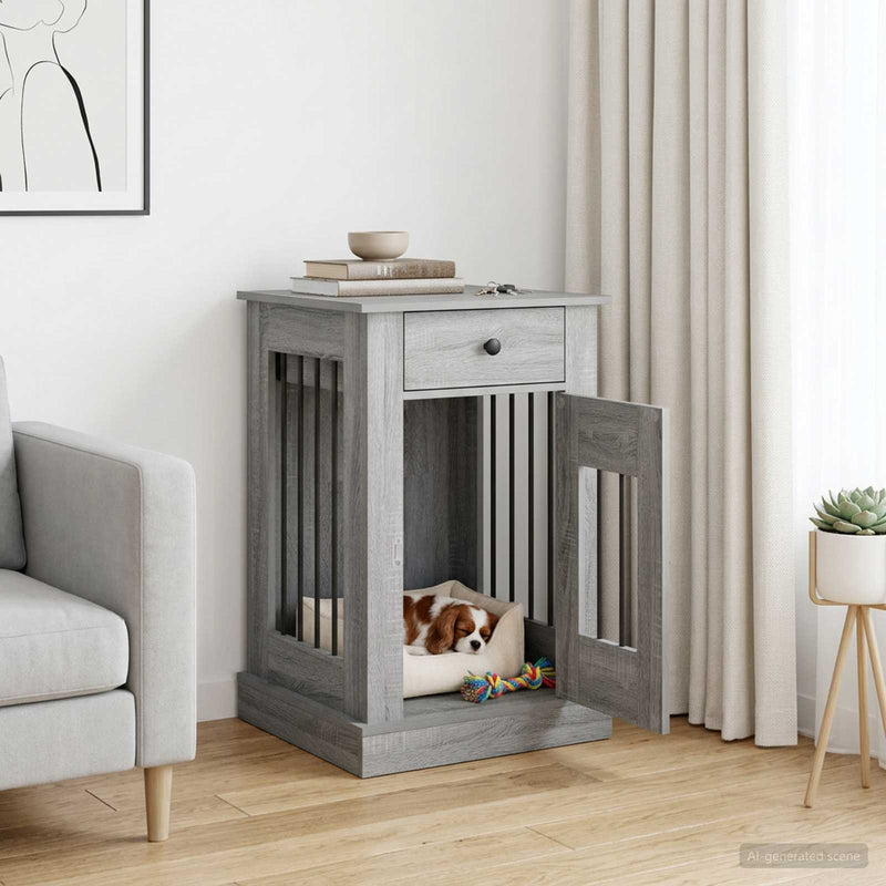 Mobilă pentru cușcă de câine Sonoma gri 50 x 47,5 x 80 cm
