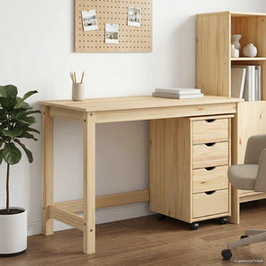 Set birou și cabinet 2 buc. Maro Lemn masiv de pin