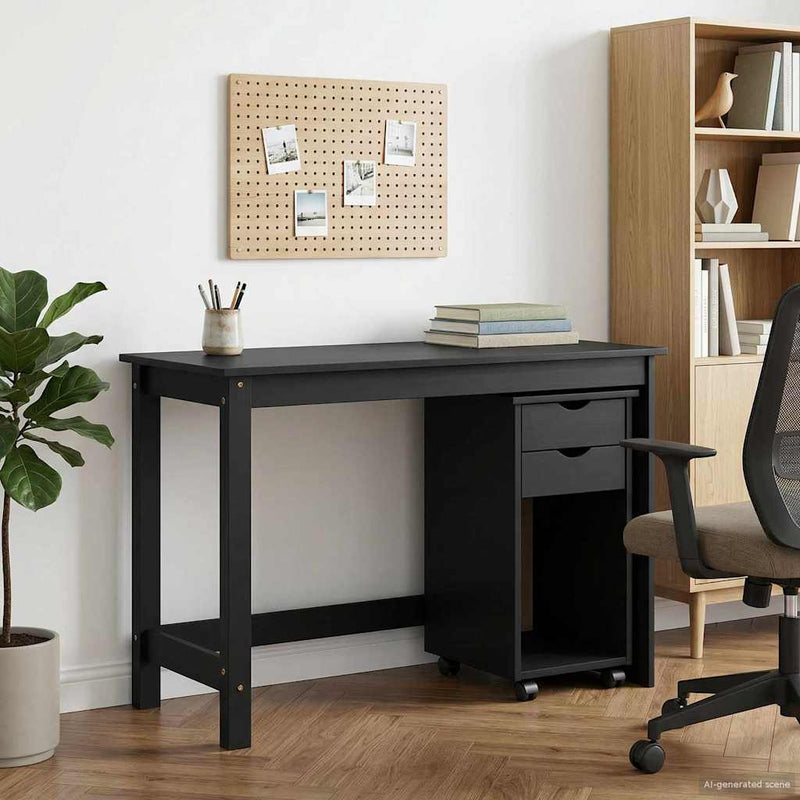 Set birou și cabinet 2 buc. Gri Lemn masiv de pin