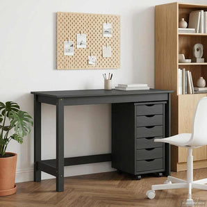 Set birou și cabinet mobil MOSS 2 buc. Gri